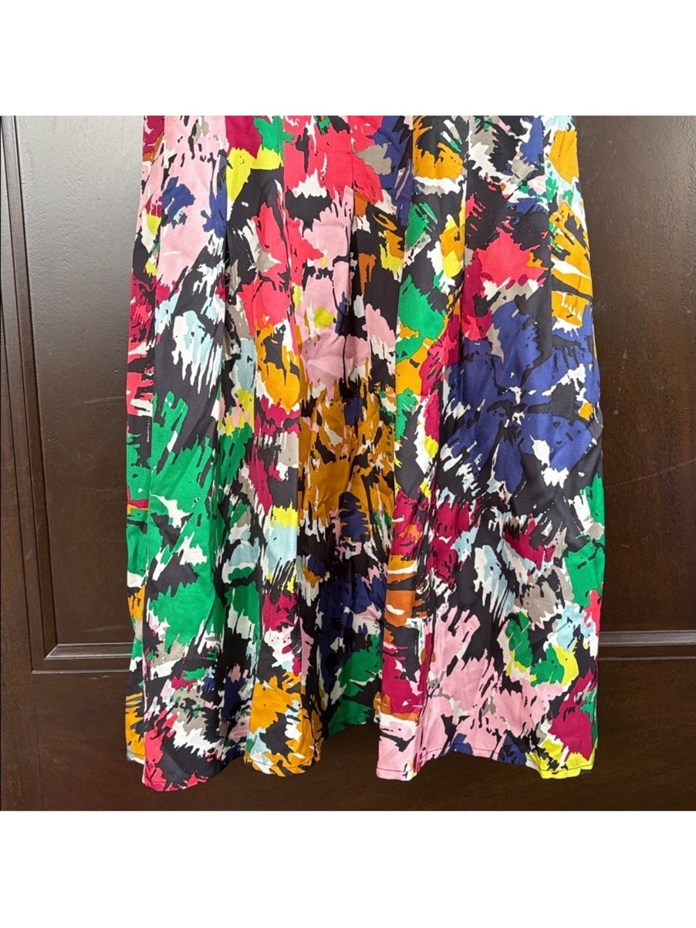 J.Crew 100% Silk Brushstroke Abstract Floral Fit & Flare Dress Size 2 Lined - Picture 8 of 13